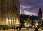 Italy, Campania, Benevento - corso Garibaldi at dusk